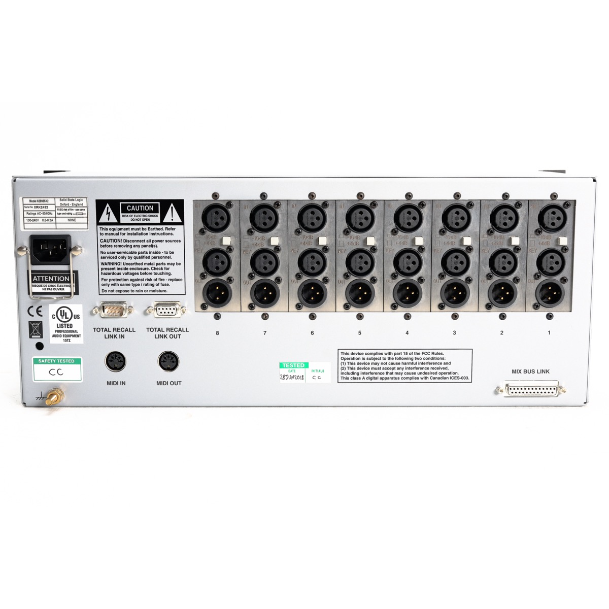 SSL 629935X2 XLogic X-Rack 8x XR618 (XRK2432)-3 copy Solid State Logic X-Rack Loaded with 8 XR618 Dynamics Modules (Used)