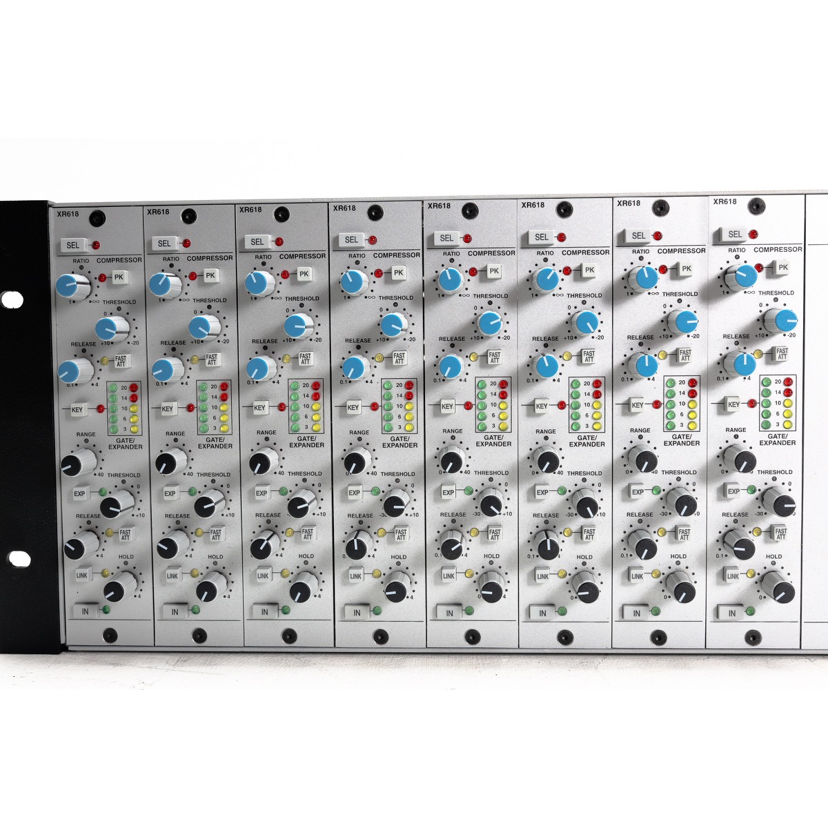SSL 629935X2 XLogic X-Rack 8x XR618 (XRK2432)-5 copy Solid State Logic X-Rack Loaded with 8 XR618 Dynamics Modules (Used)