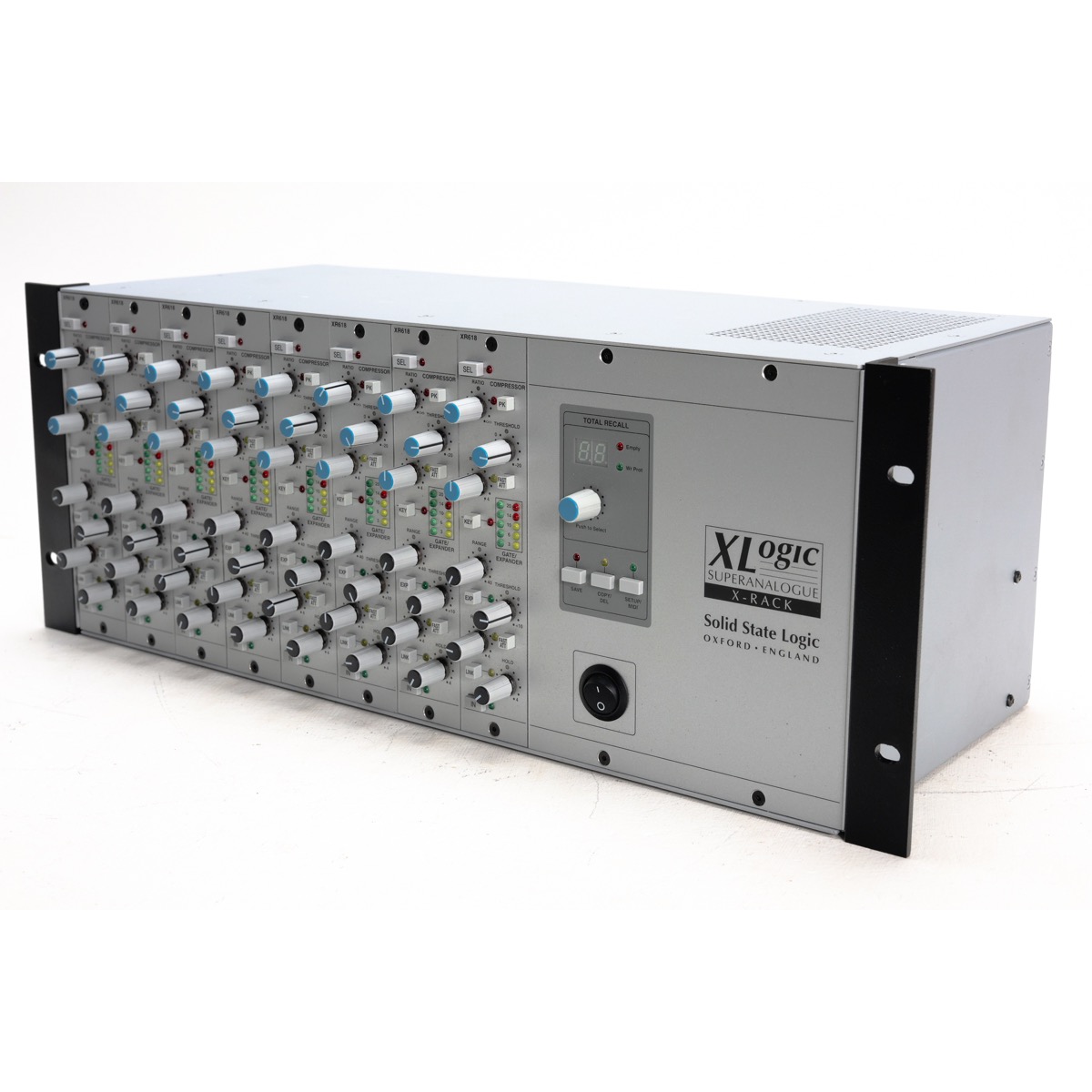 SSL 629935X2 XLogic X-Rack 8x XR618 (XRK2432)-6 copy Solid State Logic X-Rack Loaded with 8 XR618 Dynamics Modules (Used)