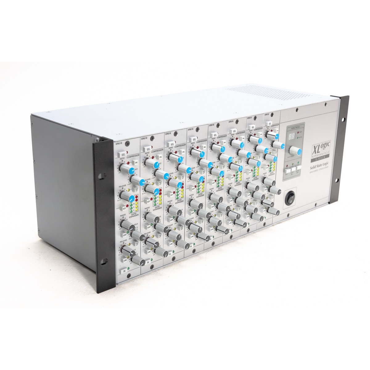 SSL 629935X2 XLogic X-Rack 8x XR618 (XRK2432)-7 copy Solid State Logic X-Rack Loaded with 8 XR618 Dynamics Modules (Used)