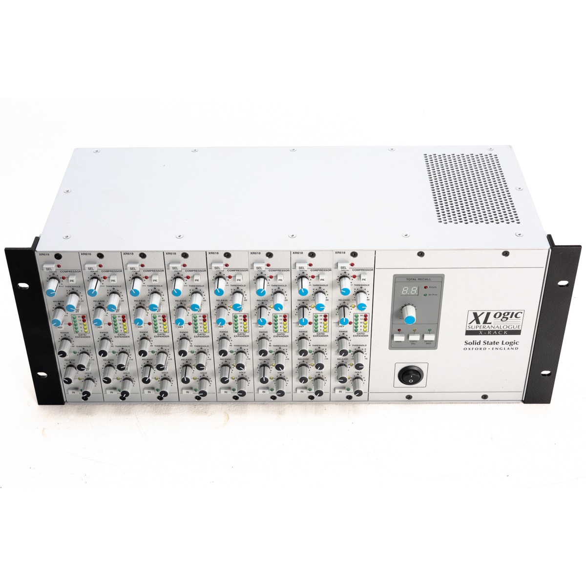 SSL 629935X2 XLogic X-Rack 8x XR618 (XRK2432)-8 copy Solid State Logic X-Rack Loaded with 8 XR618 Dynamics Modules (Used)