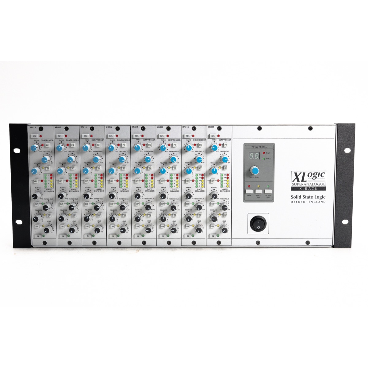 SSL 629935X2 XLogic X-Rack 8x XR618 (XRK2432)-9 copy Solid State Logic X-Rack Loaded with 8 XR618 Dynamics Modules (Used)