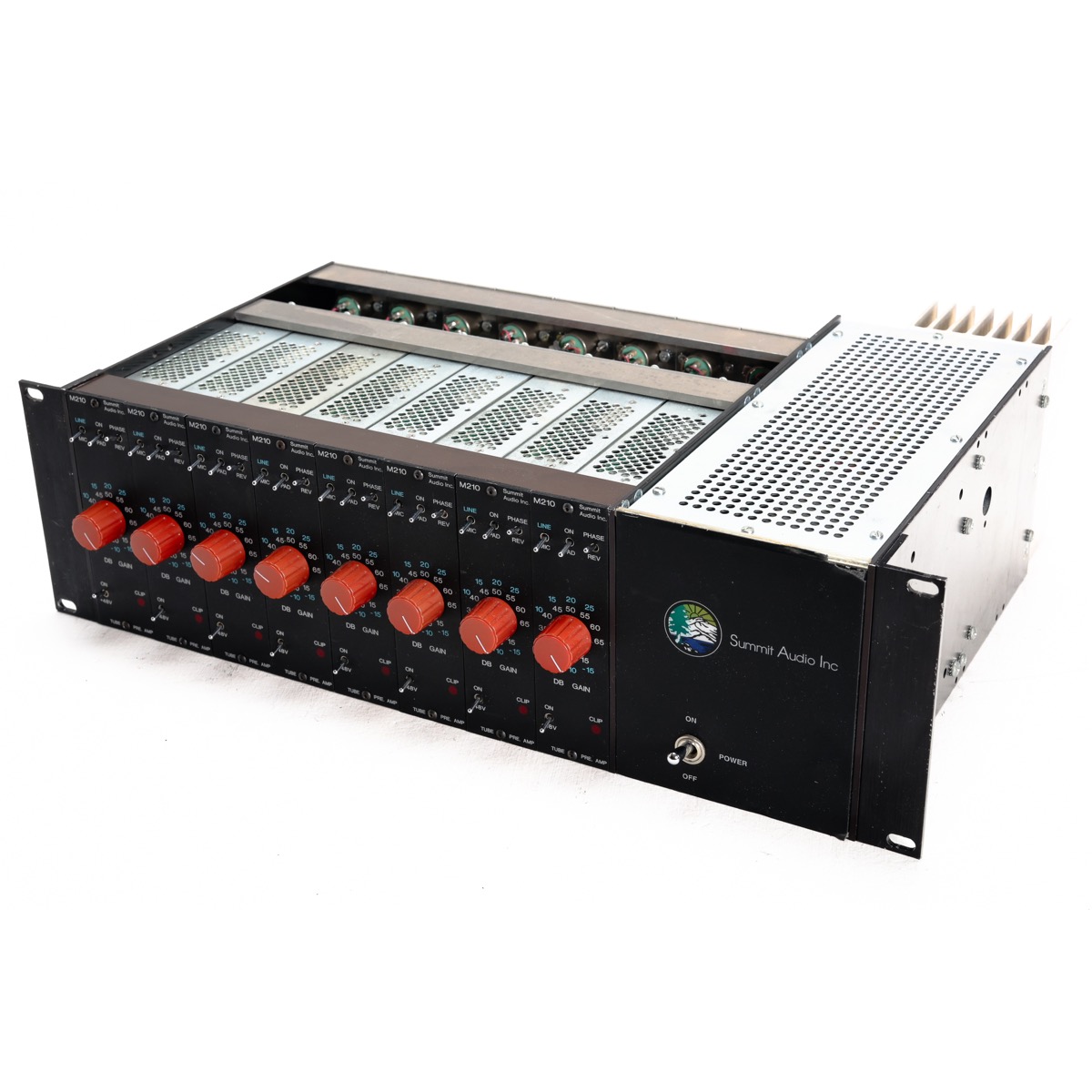 Summit Audio Rack 8x M210 (8MP109901-3 copy Summit Audio rack of 8 x M210 Tube Mic Preamps (Vintage)