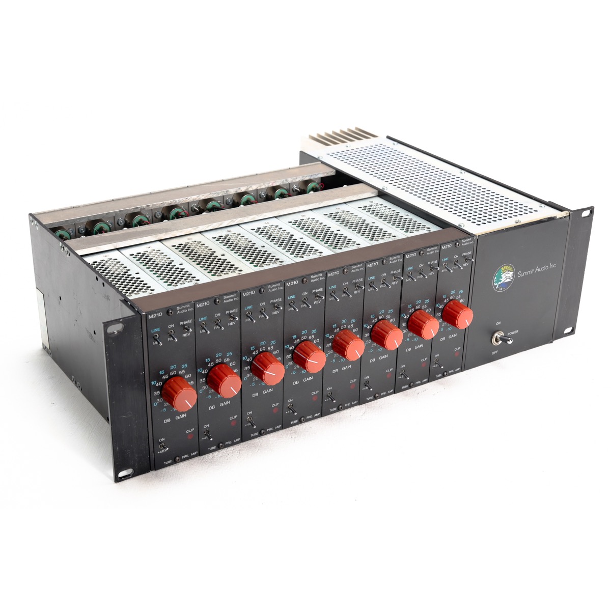Summit Audio Rack 8x M210 (8MP109901-4 copy Summit Audio rack of 8 x M210 Tube Mic Preamps (Vintage)