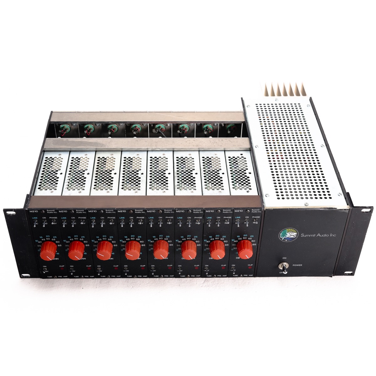 Summit Audio Rack 8x M210 (8MP109901-5 copy Summit Audio rack of 8 x M210 Tube Mic Preamps (Vintage)
